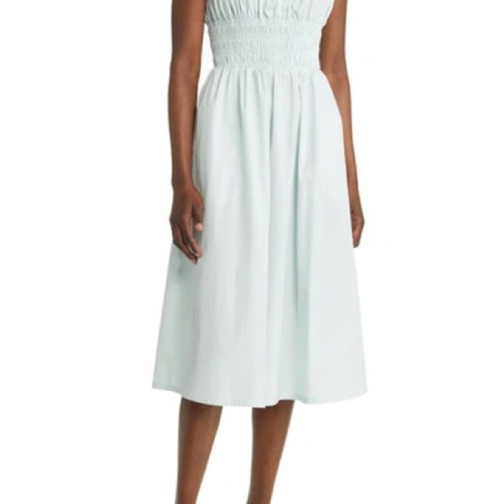 Elegant Blue Chelsea 28 Midi Smocked Dress